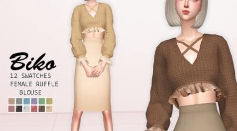 模拟人生4MOD BIKO - Blouse 女式衬衫