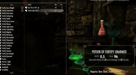 上古卷轴5：重置版MOD 强化非武装药水