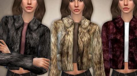 模拟人生4MOD Collared Faux Fur Jacket  皮外套