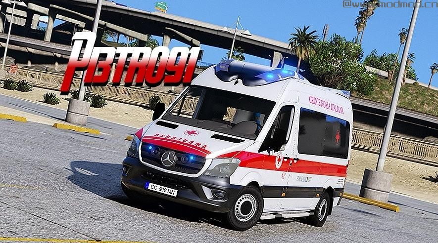 侠盗猎车手5「GTA5」Mod: Mercedes-Benz Sprinter - Croce Rossa Italiana