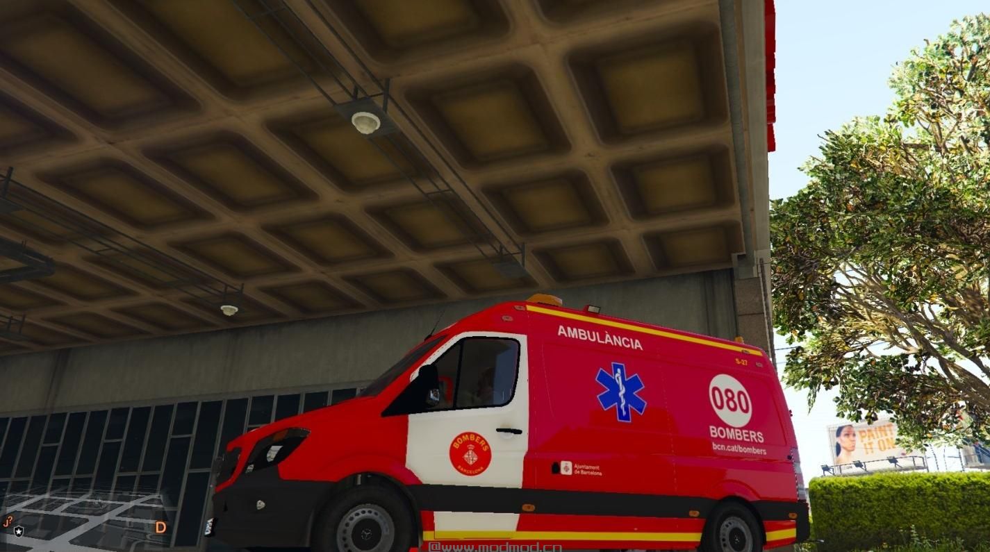 侠盗猎车手5「GTA5」Mod: Mercedes Sprinter Ambulancia Barcelona Pack