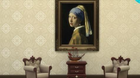 模拟人生4MOD Girl with a Pearl Earring Painting-挂饰