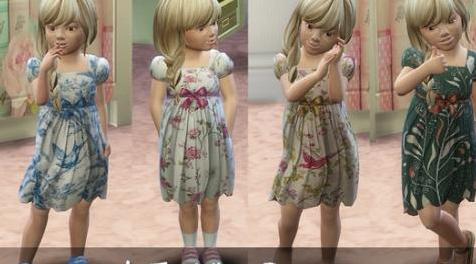 模拟人生4MOD 4 Floral Toddler Dresses 儿童连衣裙