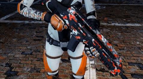 辐射4MOD SCAR-LK - Orange Hex Camo Recolor--SCAR步枪橙色重置