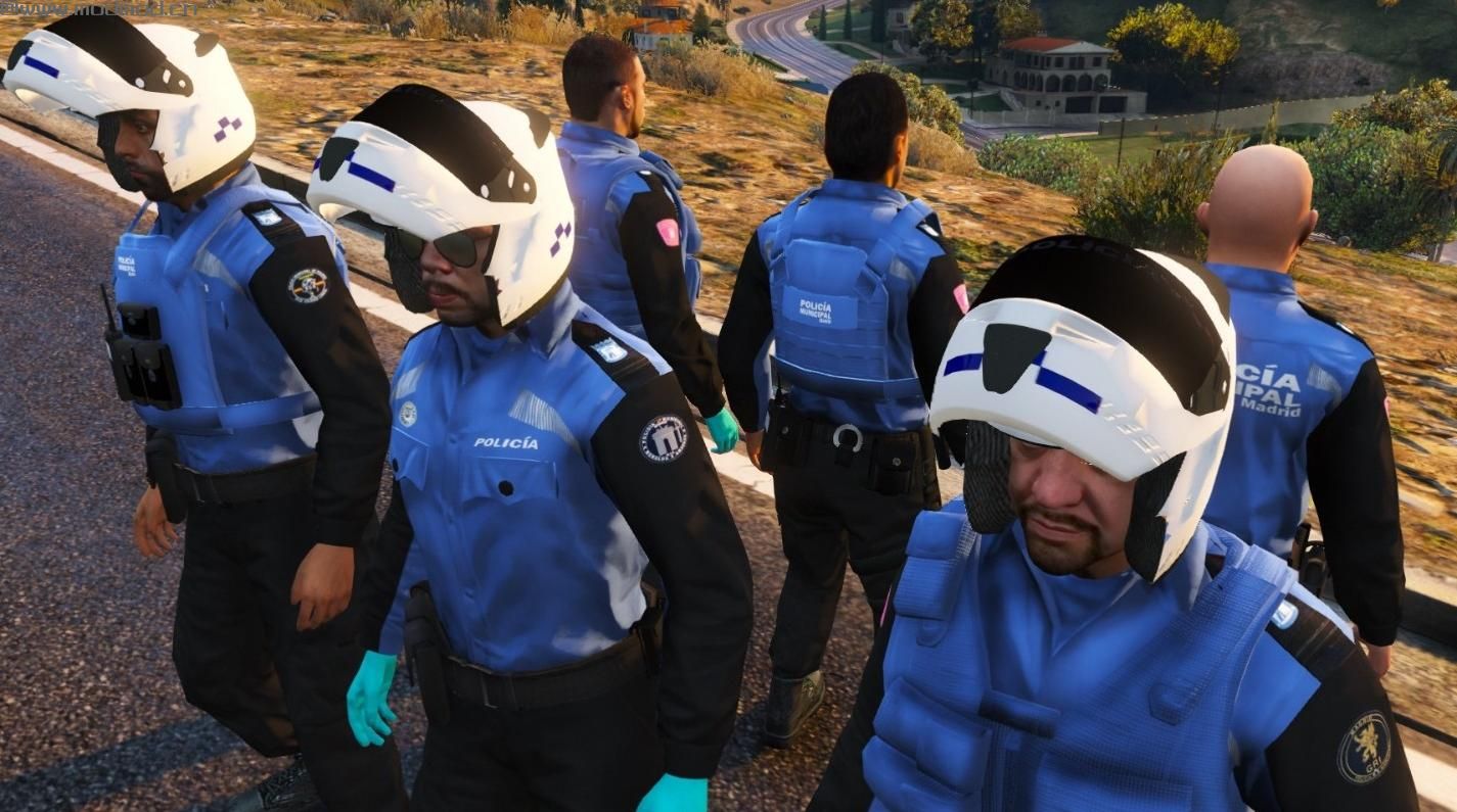 侠盗猎车手5「GTA5」Mod: POLIC&Iacute;A MUNICIPAL MADRID UNIFORME SC Y MOTO