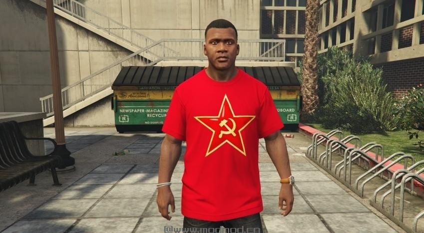 侠盗猎车手5「GTA5」Mod: CCCP USSR ZSRR T-Shirt For Franklin