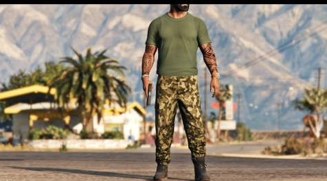 侠盗猎车手5「GTA5」Mod: Camo Texture Pants for Franklin