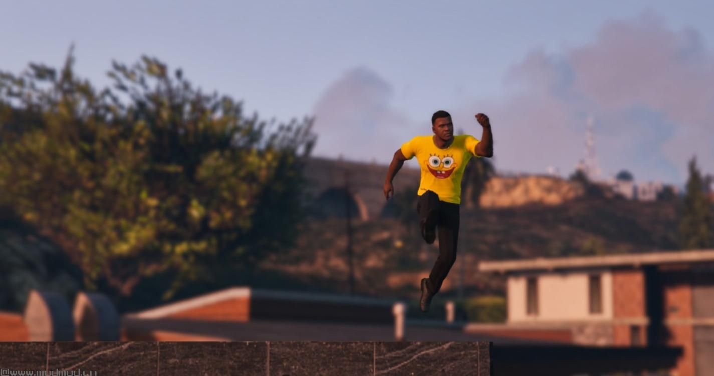 侠盗猎车手5「GTA5」Mod: SpongeBob T-Shirt