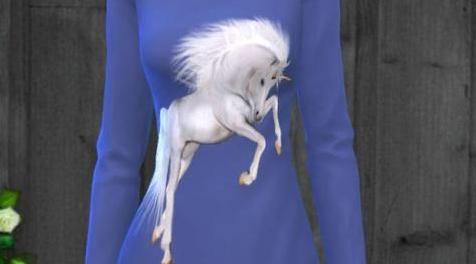 模拟人生4MOD sims3fanforeverever unicorn shirt 独角兽衬衫