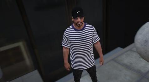 侠盗猎车手5「GTA5」Mod: Guess X Asap Rocky Stripes T Shirt