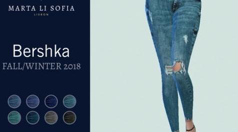 模拟人生4MOD Marta Li Bershka High waist skinny jeans - City Living