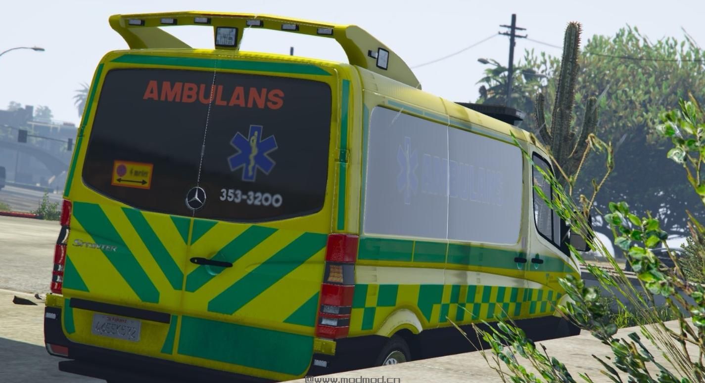 侠盗猎车手5「GTA5」Mod: Mercedes Sprinter - Swedish Ambulance [Livery]
