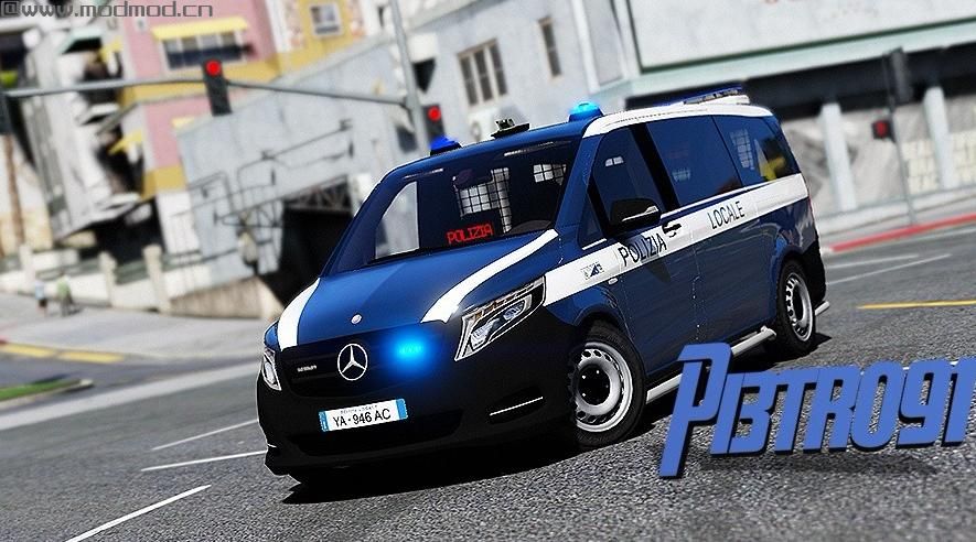 侠盗猎车手5「GTA5」Mod: Mercedes-Benz Vito - Polizia Locale [4k]