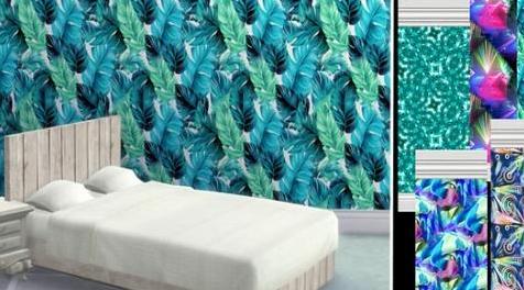 模拟人生4MOD Shades of Blue/Green Walls_marcorse 墙纸