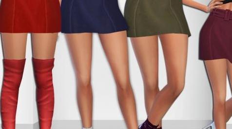 模拟人生4MOD Winter Skirts with Belt 裙子