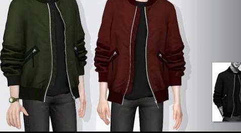 模拟人生4MOD Bomber Jacket with Rolled up Sleeves - For Children