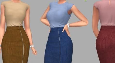 模拟人生4MOD Skirt and Blouse - Gayle 裙子和衬衫