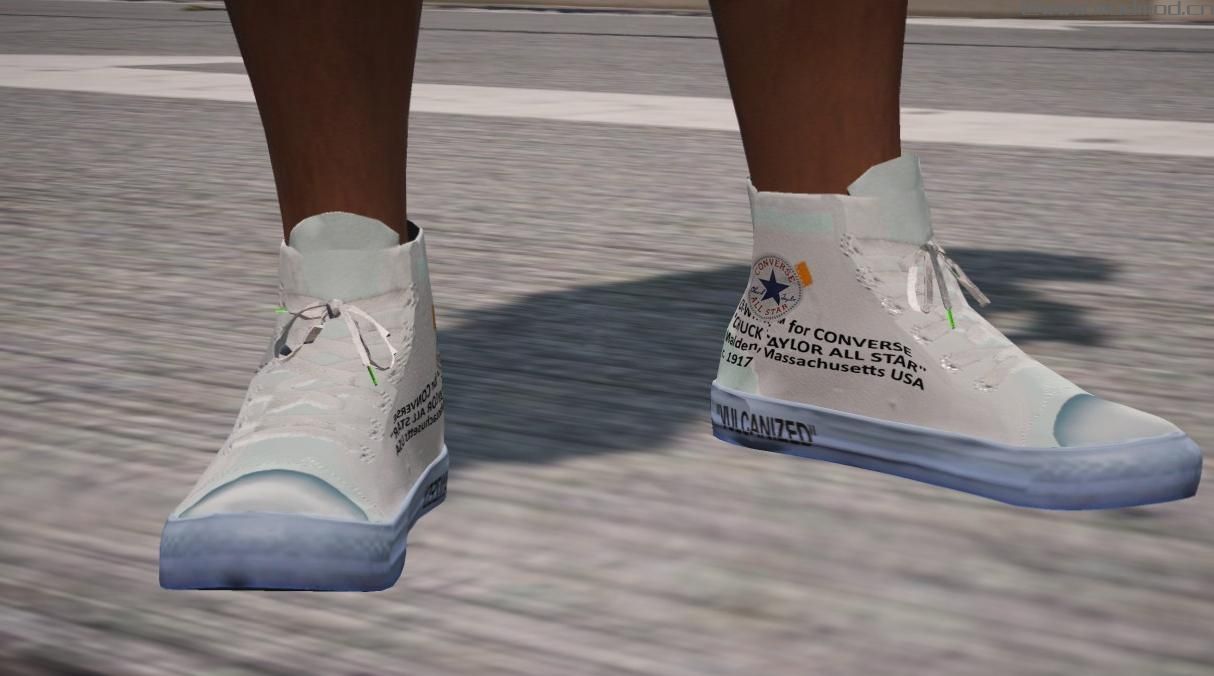 侠盗猎车手5「GTA5」Mod: Converse Chuck Taylor All-Star Hi Off-White