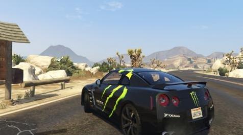 侠盗猎车手5「GTA5」Mod: Nissan GTR (r35) Monster Energy Livery