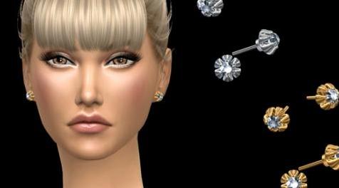 模拟人生4MOD NataliS_6 Prong diamond stud earrings 钻石耳钉