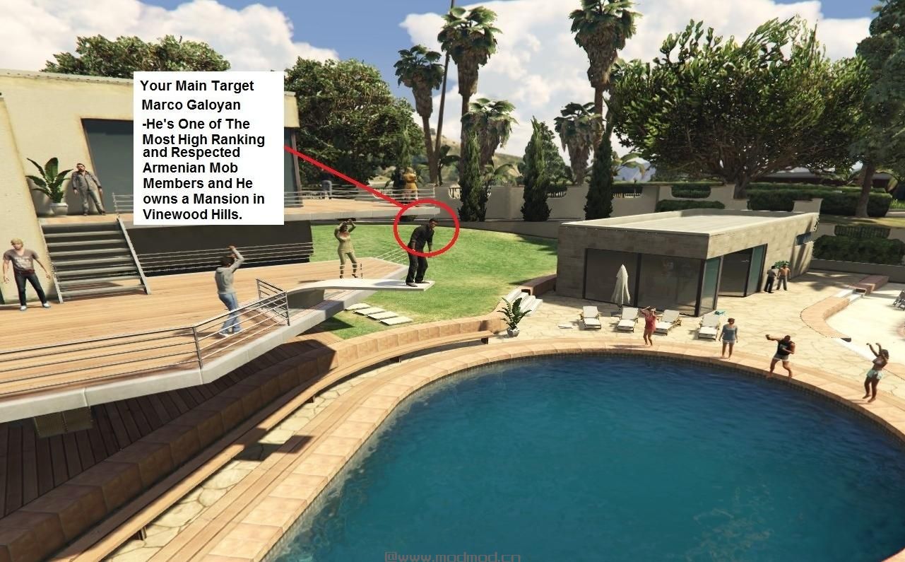 侠盗猎车手5「GTA5」Mod: Armenian Mob Mansion Party Assassination [Map Editor]