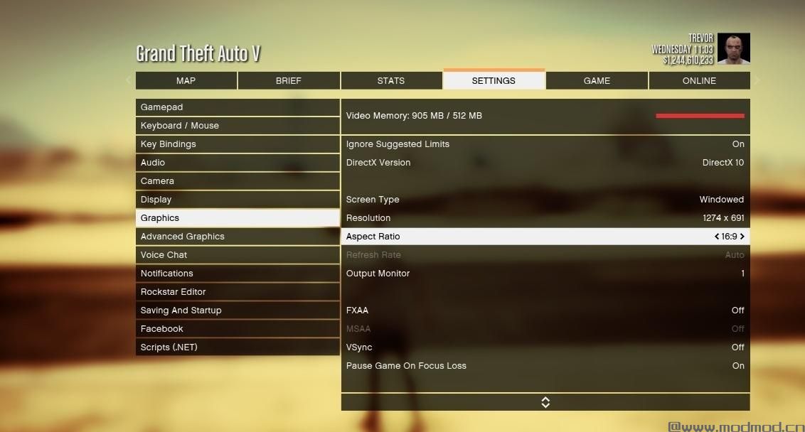 侠盗猎车手5「GTA5」Mod: 512 _vram_lowspec_autoexec