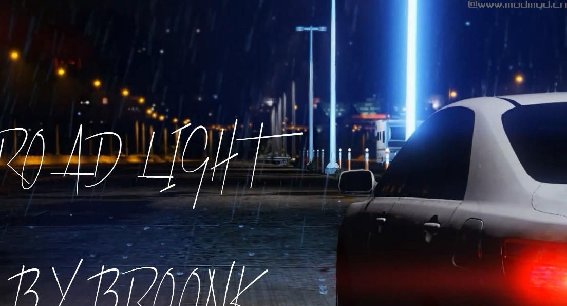 侠盗猎车手5「GTA5」Mod: road lights.(only for high way)