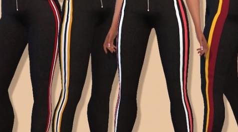 模拟人生4MOD Athletic Pants With Zipper and Side Stripes 运动裤