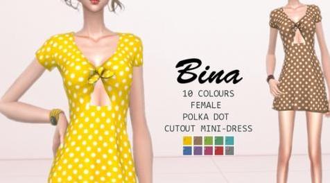 模拟人生4MOD BINA - Cutout - Mini-Dress 镂空连衣裙