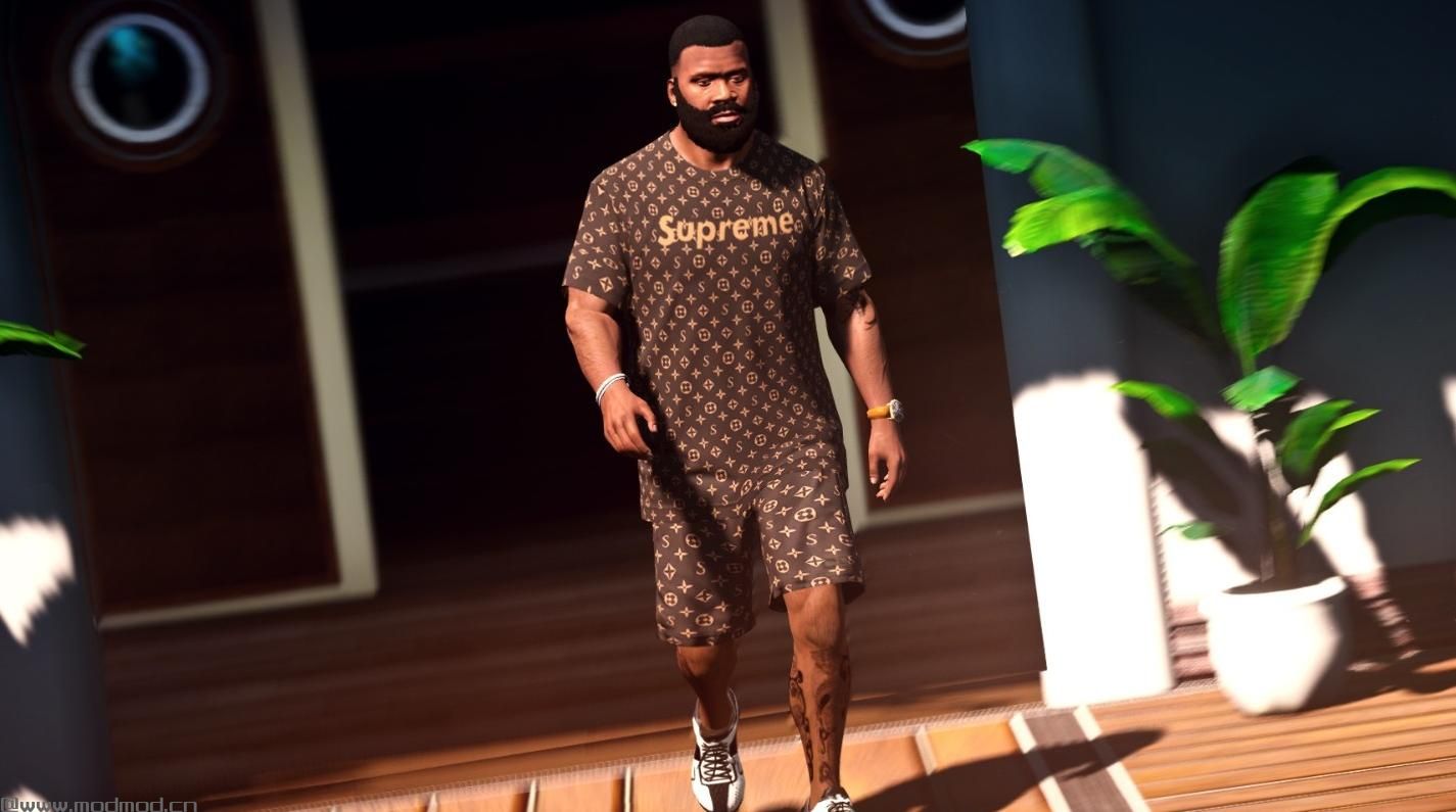 侠盗猎车手5「GTA5」Mod: Supreme T-Shirt-Shorts / Franklin