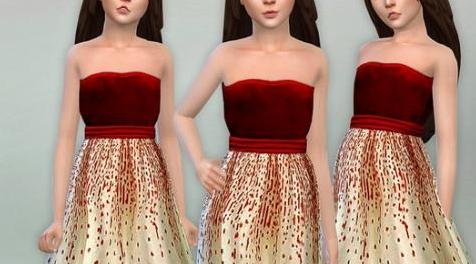 模拟人生4MOD Velvet Party Dress 天鹅绒晚礼服