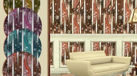 模拟人生4MOD Snowflake Ribbons Walls_marcorse 墙纸