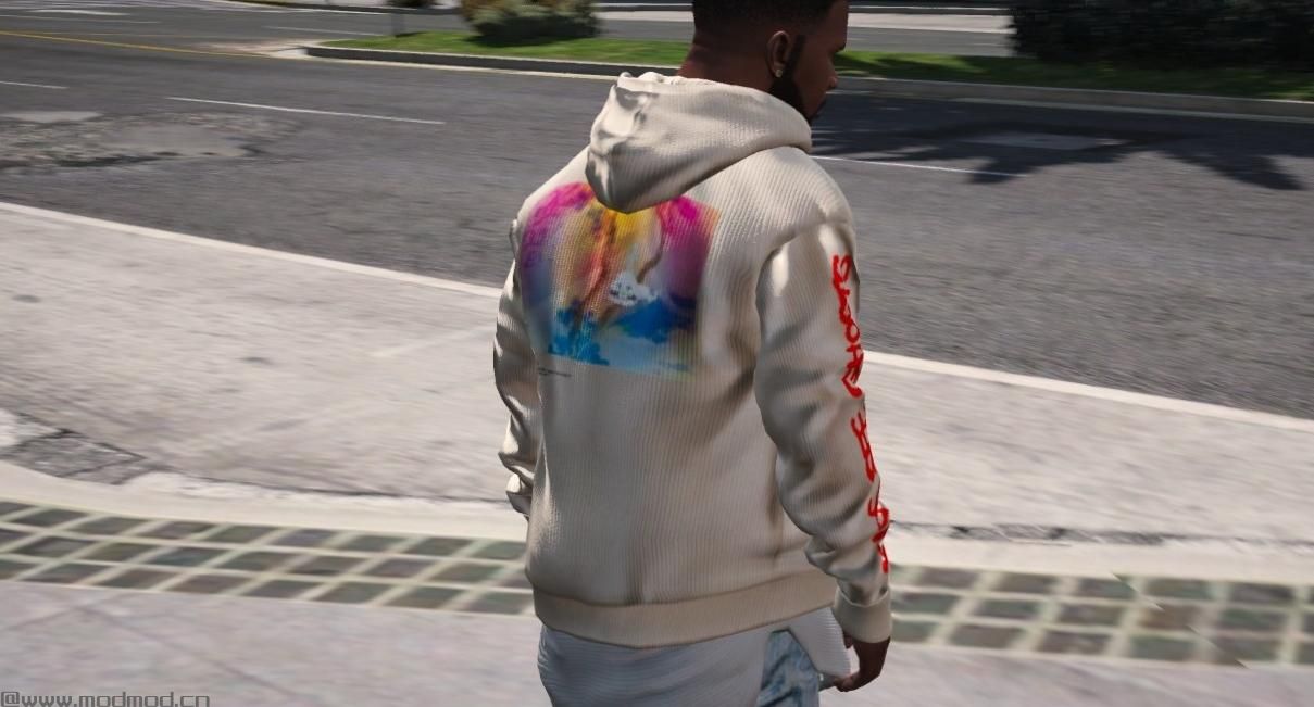 侠盗猎车手5「GTA5」Mod: Kanye West和Kid Cudi的&rsquo;Kids See Ghosts&rsquo;听力派对Merch连帽衫