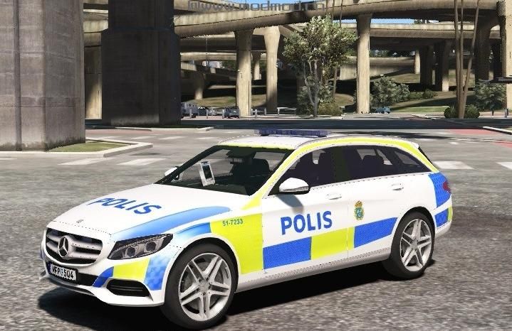 侠盗猎车手5「GTA5」Mod: Swedish Police Mercedes-Benz C250