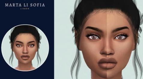 模拟人生4MOD Marta Li Morgan Skin Mask 皮肤