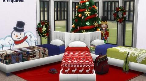 模拟人生4MOD Christmas single beds 圣诞单人床