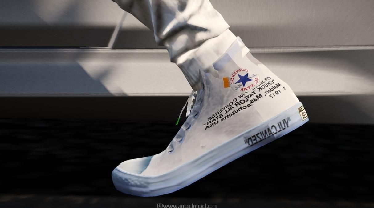 侠盗猎车手5「GTA5」Mod: Converse Chuck Taylor All-Star Hi Off-White