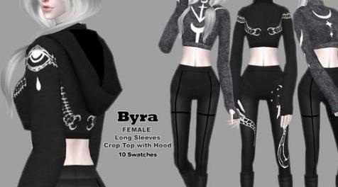 模拟人生4MOD BYRA - Crop Sweater with Hood 毛衣