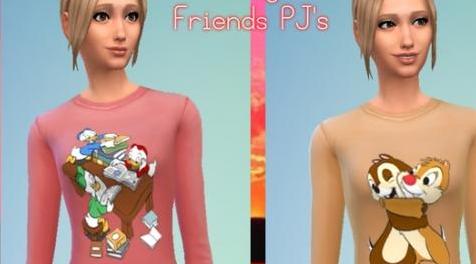 模拟人生4MOD Mickey And Friends Pajama Set - Parenthood needed Publis卡通套装