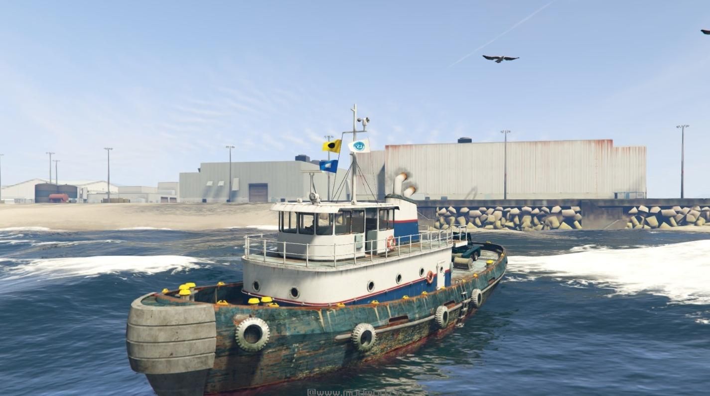 侠盗猎车手5「GTA5」Mod: Gun Tug! (working anti-aircraft guns on the tug!)