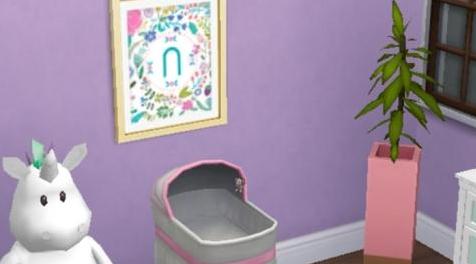 模拟人生4MOD Girly Flower Simlish Initials Paintings 装饰