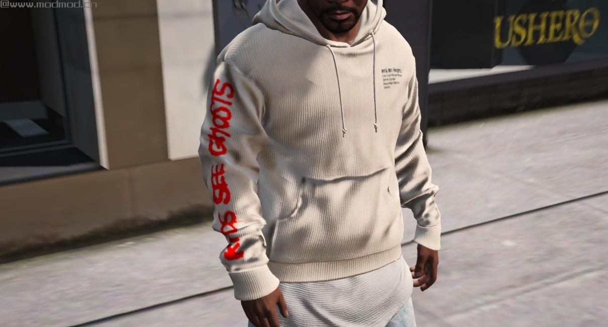 侠盗猎车手5「GTA5」Mod: Kanye West和Kid Cudi的&rsquo;Kids See Ghosts&rsquo;听力派对Merch连帽衫