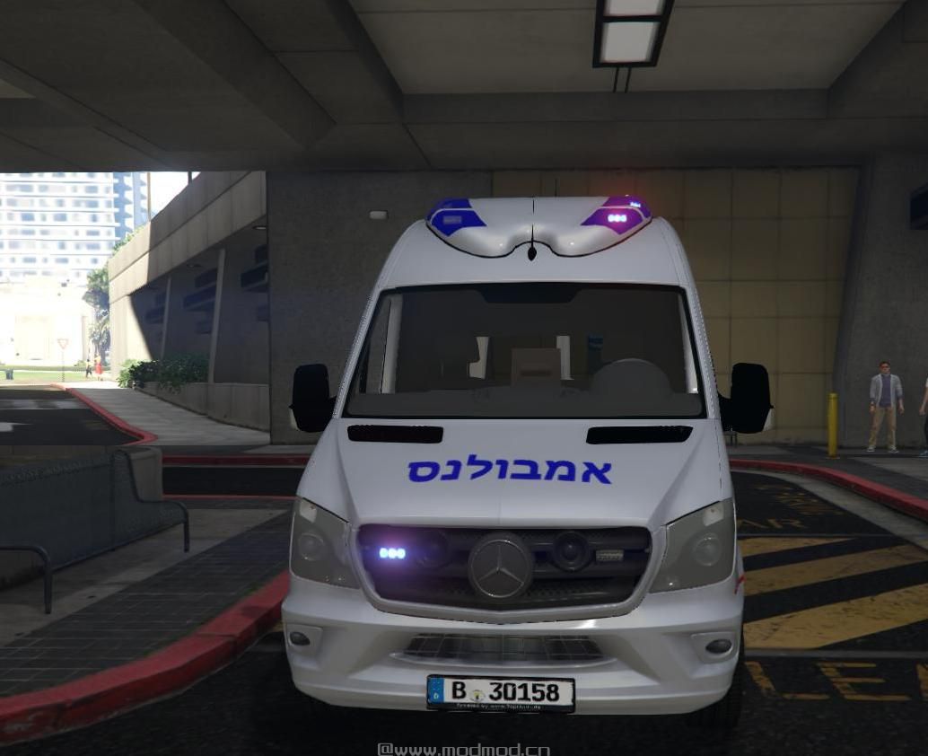 侠盗猎车手5「GTA5」Mod: Mercedes Sprinter - Israeli Ezer Mizion Ambulance