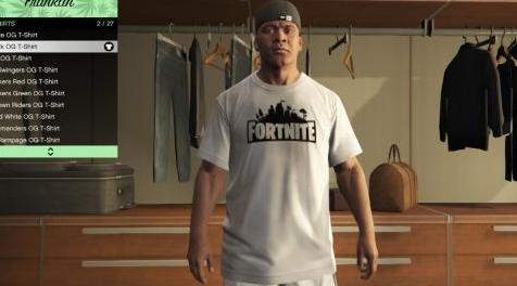 侠盗猎车手5「GTA5」Mod: Fortnite logo T-Shirt for Franklin