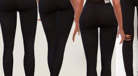 模拟人生4MOD Blanka Black Denim Jeans 黑色牛仔裤