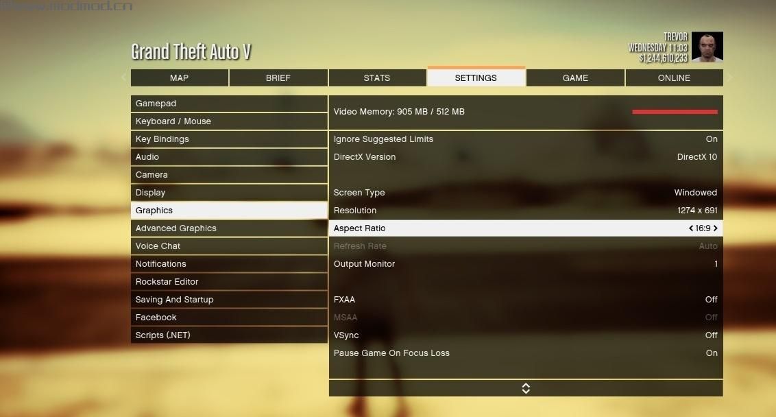 侠盗猎车手5「GTA5」Mod: 512 _vram_lowspec_autoexec