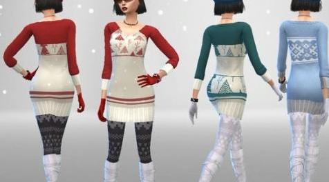 模拟人生4MOD Snow Time Maxi Pullover 套头衫