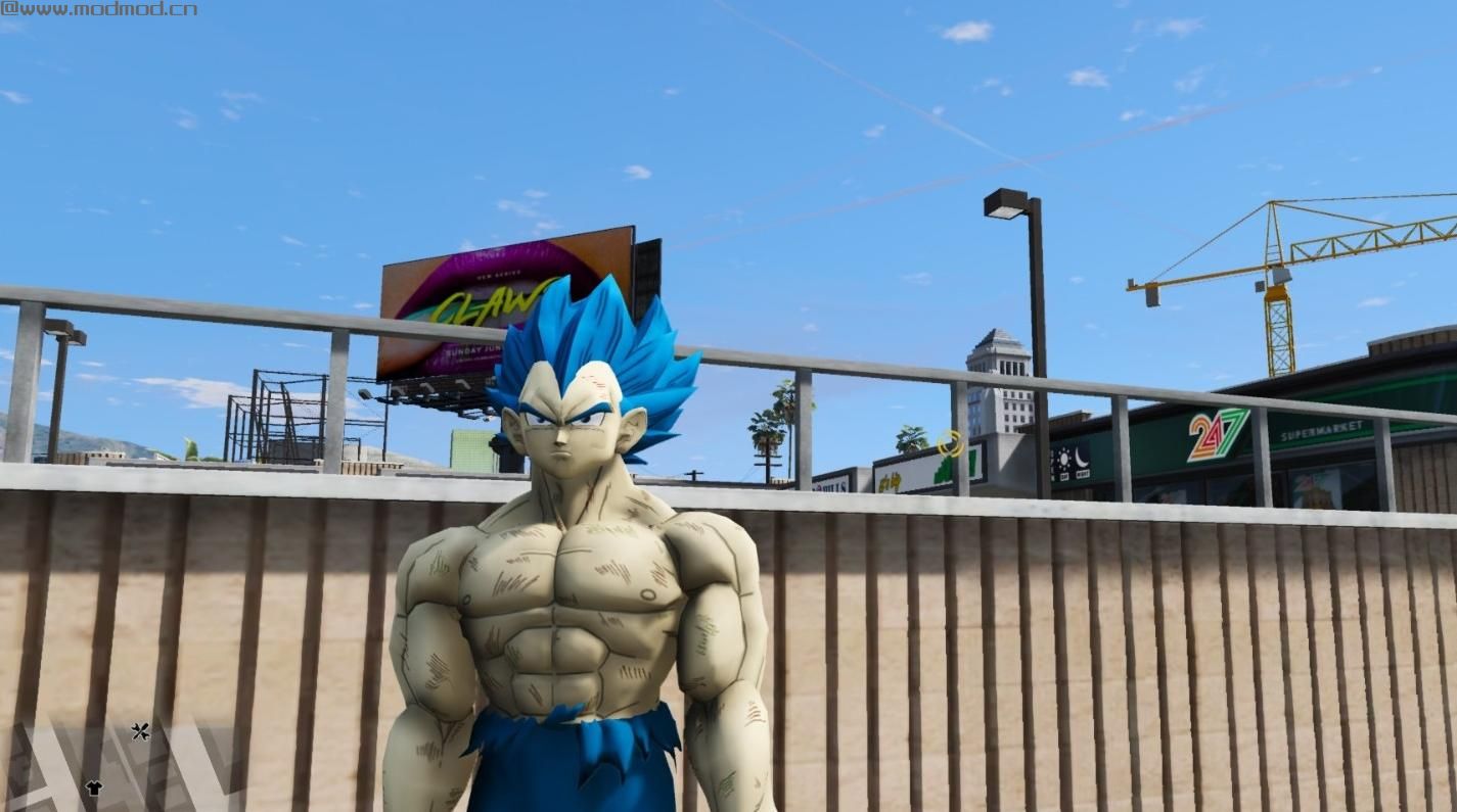 侠盗猎车手5「GTA5」Mod: Topless Vegeta - SSJ Blue Evolution / Ascended Super Saiyan