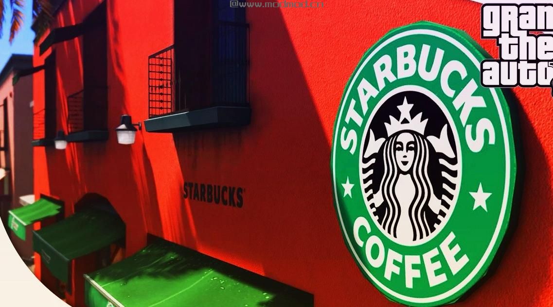 侠盗猎车手5「GTA5」Mod: Starbucks coffee + waiter + coffeecup
