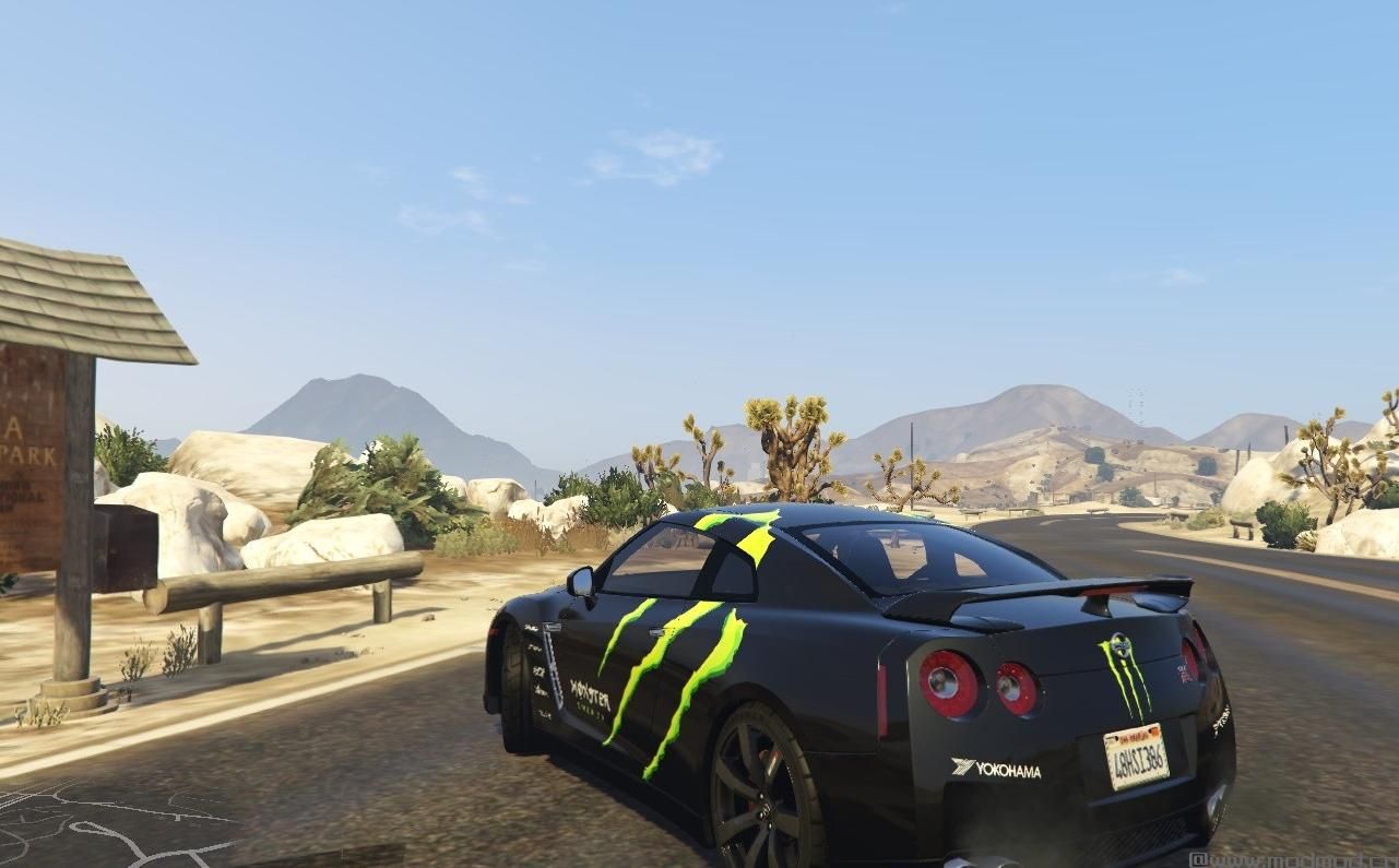 侠盗猎车手5「GTA5」Mod: Nissan GTR (r35) Monster Energy Livery